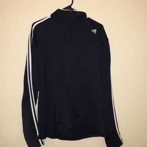 Navy Blue Adidas Zip Up Turtle Neck